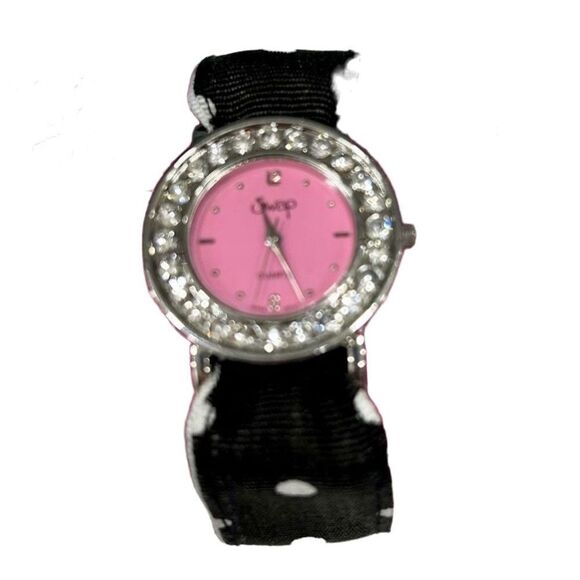 Swap Accessories - Swap Quartz Watch Women's One Size Analog Face Black & White Polka Dotted Band